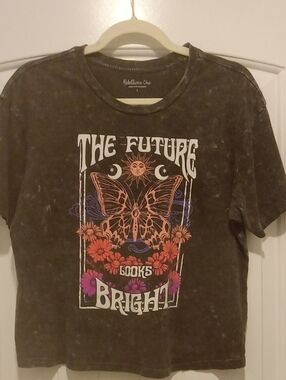 Rebellious One Black Graphic Tee - The Future Looks Bright